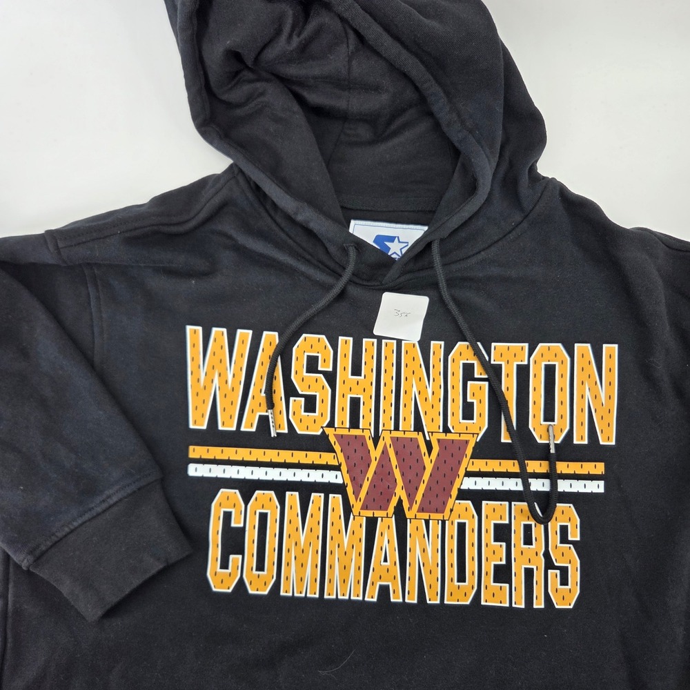 Starter Washington Commanders Hoodie Mens L Black NFL Graphic NWT Football